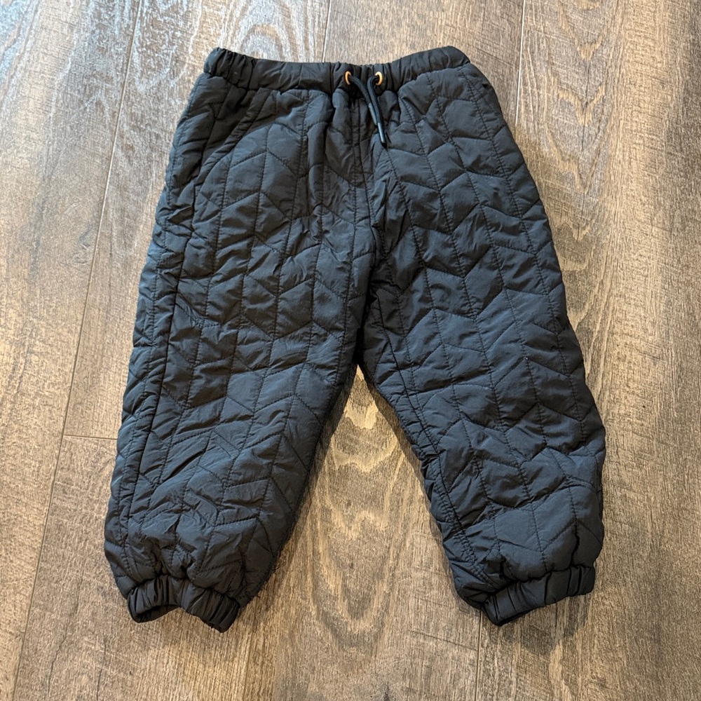 Zara Quilted Black Jogger Puffer Pants